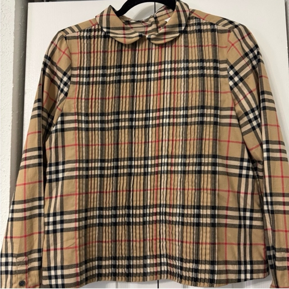 Burberry Beige and Black Checkered Shirt